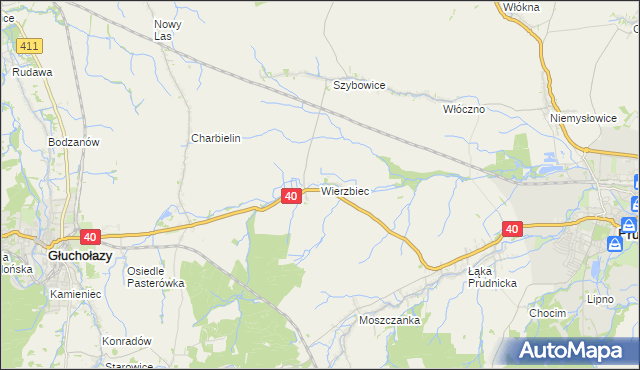 mapa Wierzbiec, Wierzbiec na mapie Targeo