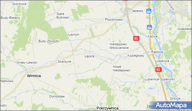 mapa Witki gmina Pokrzywnica, Witki gmina Pokrzywnica na mapie Targeo