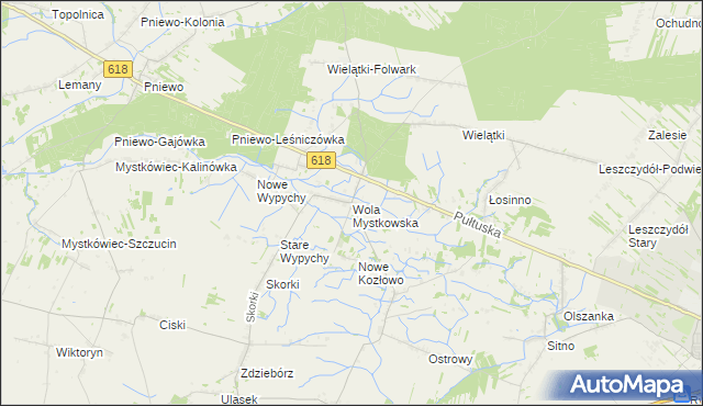 mapa Wola Mystkowska, Wola Mystkowska na mapie Targeo
