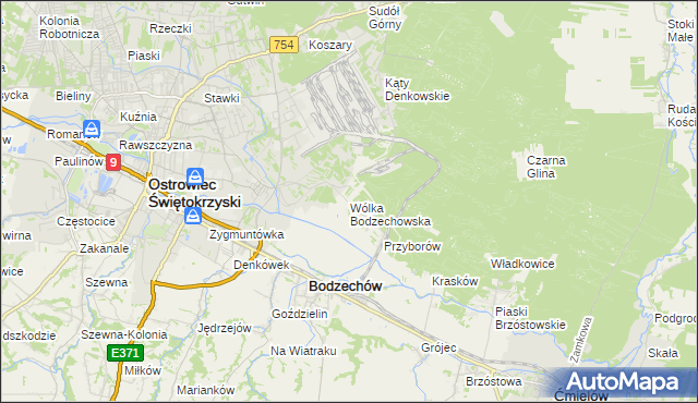 mapa Wólka Bodzechowska, Wólka Bodzechowska na mapie Targeo