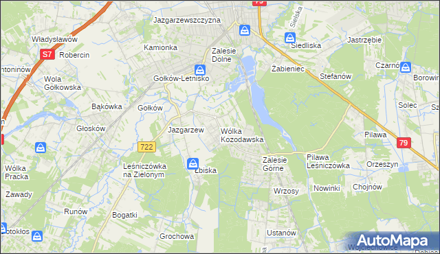 mapa Wólka Kozodawska, Wólka Kozodawska na mapie Targeo