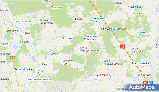 mapa Wólka Mieczysławska, Wólka Mieczysławska na mapie Targeo
