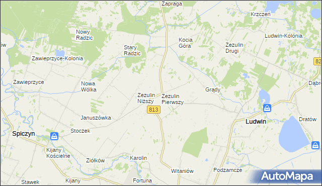 mapa Zezulin Pierwszy, Zezulin Pierwszy na mapie Targeo