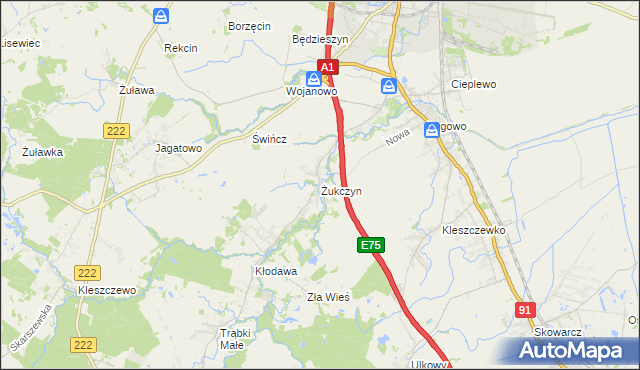 mapa Żukczyn, Żukczyn na mapie Targeo