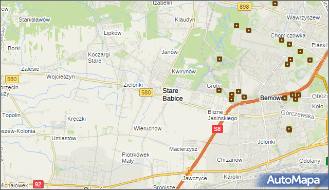 mapa Babice Nowe, Babice Nowe na mapie Targeo