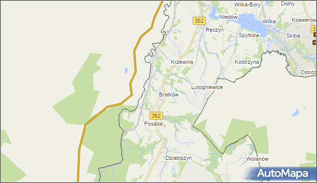 mapa Bratków gmina Bogatynia, Bratków gmina Bogatynia na mapie Targeo