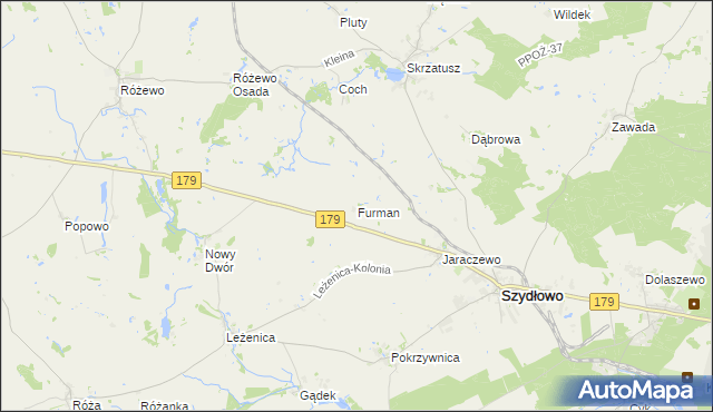 mapa Furman, Furman na mapie Targeo