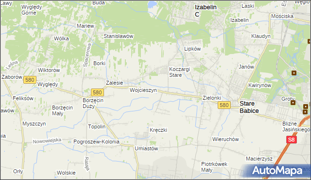 mapa Koczargi Nowe, Koczargi Nowe na mapie Targeo