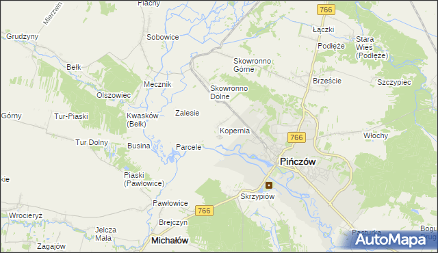 mapa Kopernia, Kopernia na mapie Targeo