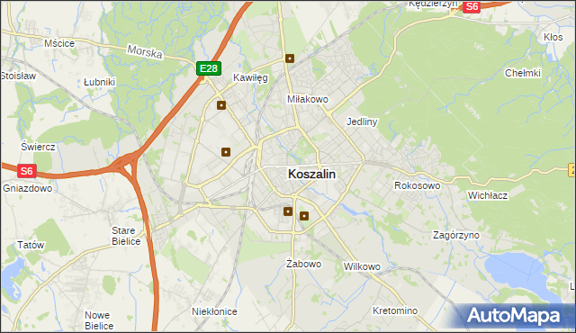 mapa Koszalina, Koszalin na mapie Targeo