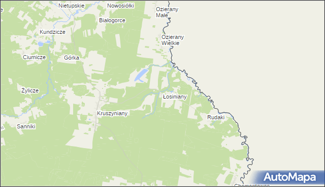 mapa Łosiniany, Łosiniany na mapie Targeo