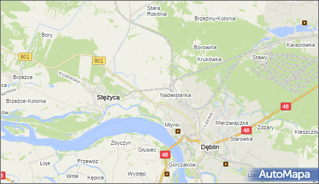 mapa Nadwiślanka, Nadwiślanka na mapie Targeo