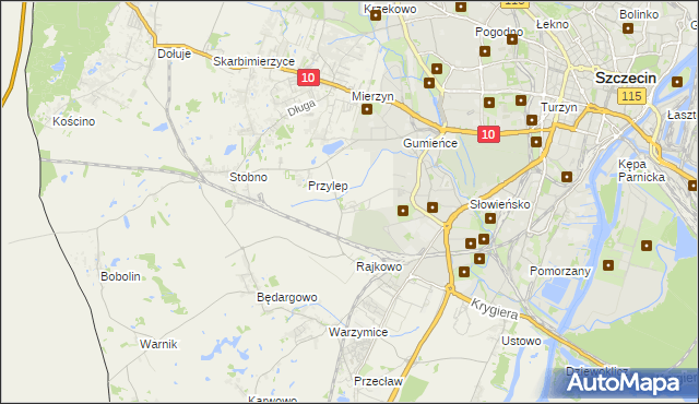 mapa Ostoja gmina Kołbaskowo, Ostoja gmina Kołbaskowo na mapie Targeo