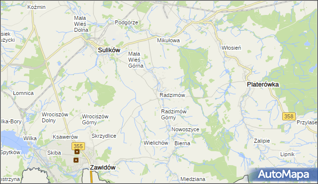 mapa Radzimów, Radzimów na mapie Targeo