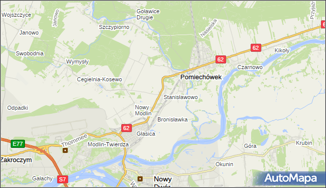 mapa Stanisławowo gmina Pomiechówek, Stanisławowo gmina Pomiechówek na mapie Targeo