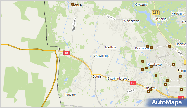 mapa Wąwelnica, Wąwelnica na mapie Targeo
