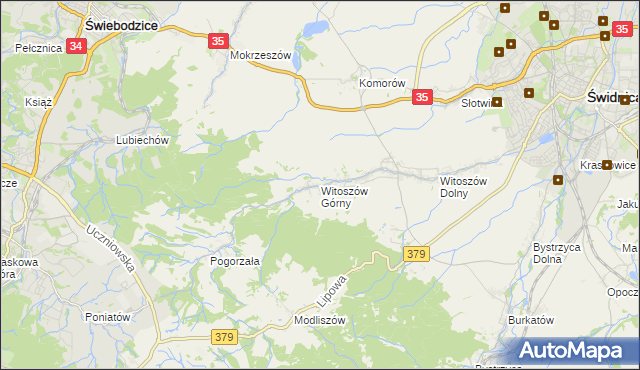 mapa Witoszów Górny, Witoszów Górny na mapie Targeo