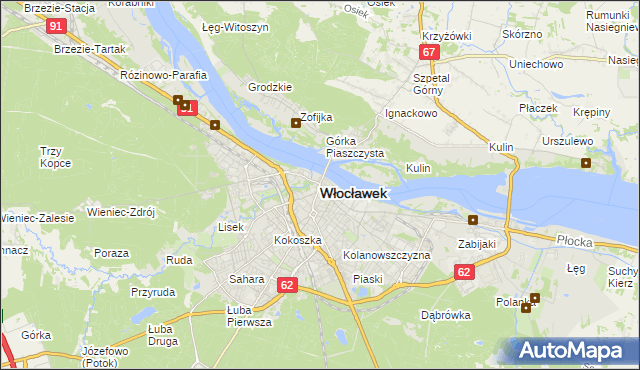 mapa Włocławka, Włocławek na mapie Targeo
