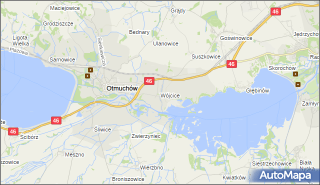 mapa Wójcice gmina Otmuchów, Wójcice gmina Otmuchów na mapie Targeo