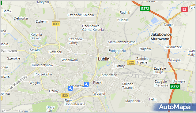 mapa Lublina, Lublin na mapie Targeo