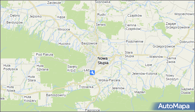 mapa Nowa Słupia, Nowa Słupia na mapie Targeo