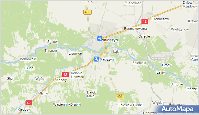mapa Raciszyn, Raciszyn na mapie Targeo