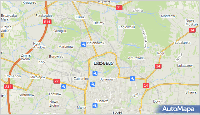 mapa Radogoszcz gmina Łódź, Radogoszcz gmina Łódź na mapie Targeo