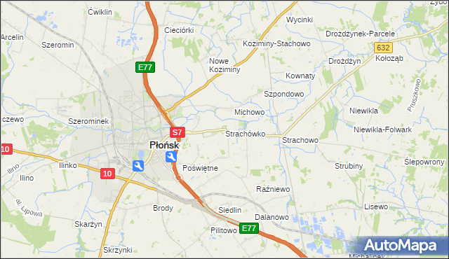 mapa Strachówko, Strachówko na mapie Targeo