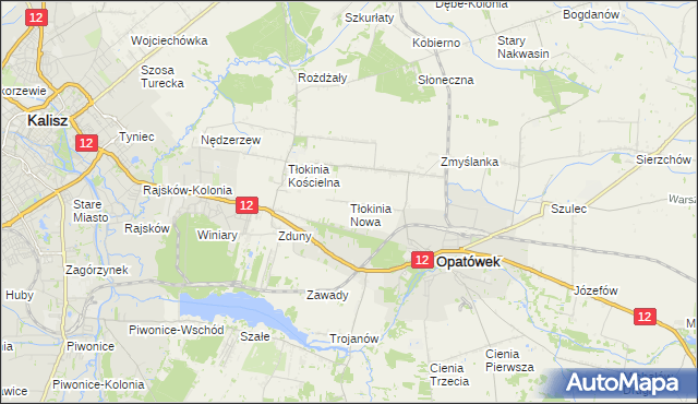 mapa Tłokinia Nowa, Tłokinia Nowa na mapie Targeo