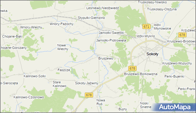 mapa Bruszewo, Bruszewo na mapie Targeo