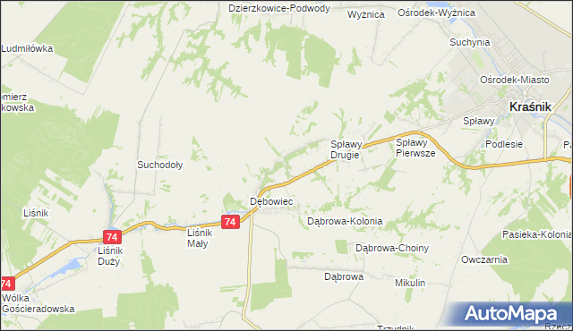 mapa Wólka Olbięcka, Wólka Olbięcka na mapie Targeo