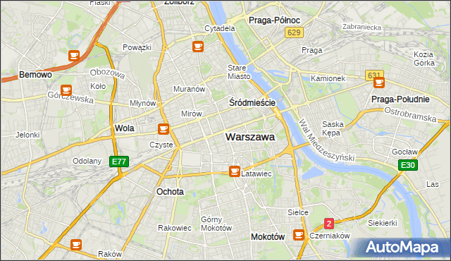mapa Warszawy, Warszawa na mapie Targeo