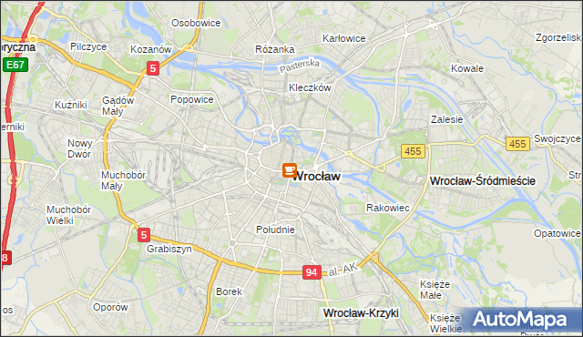 mapa Wrocławia, Wrocław na mapie Targeo