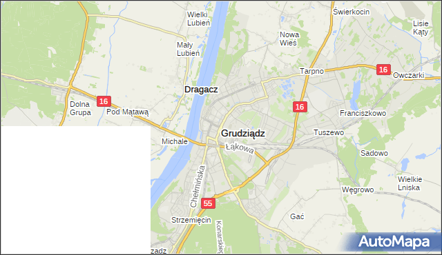mapa Grudziądza, Grudziądz na mapie Targeo