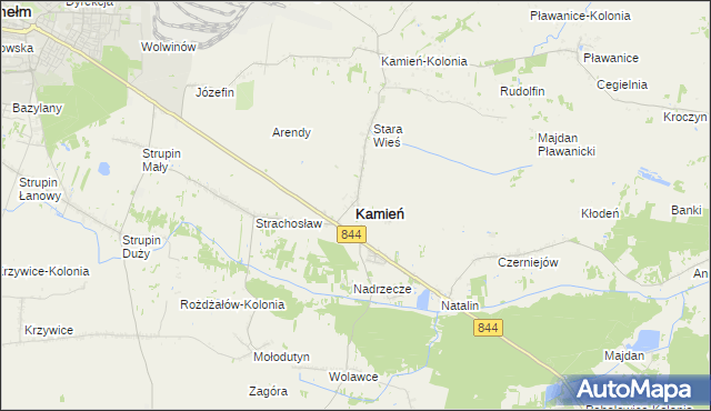 mapa Kamień powiat chełmski, Kamień powiat chełmski na mapie Targeo