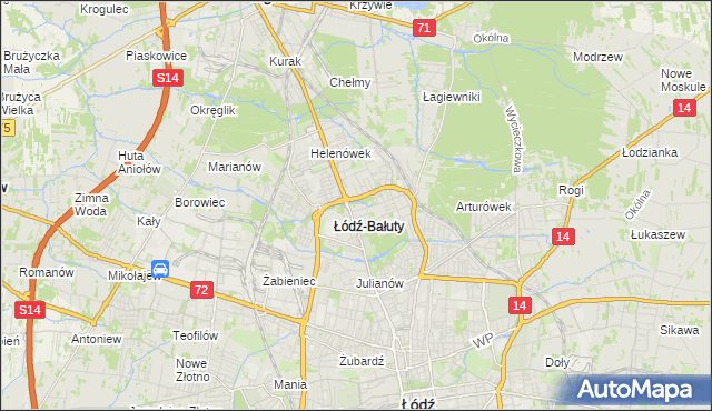 mapa Radogoszcz gmina Łódź, Radogoszcz gmina Łódź na mapie Targeo