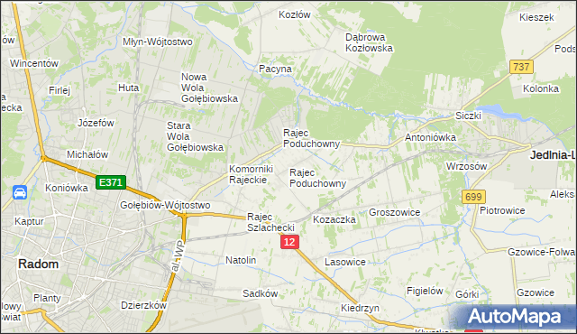 mapa Rajec Poduchowny, Rajec Poduchowny na mapie Targeo