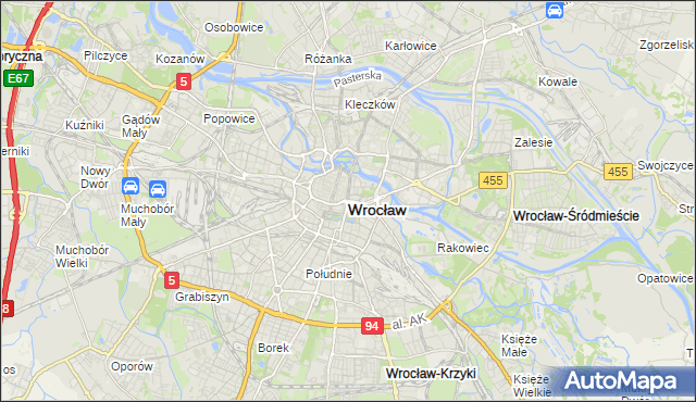 mapa Wrocławia, Wrocław na mapie Targeo