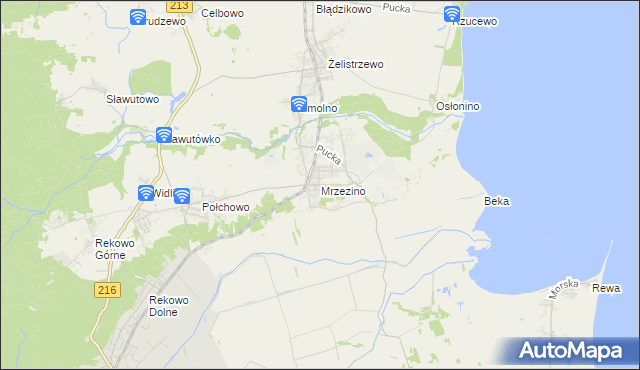 mapa Mrzezino, Mrzezino na mapie Targeo
