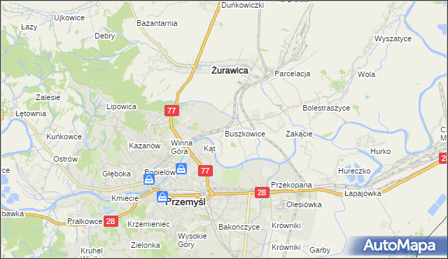 mapa Buszkowice gmina Żurawica, Buszkowice gmina Żurawica na mapie Targeo