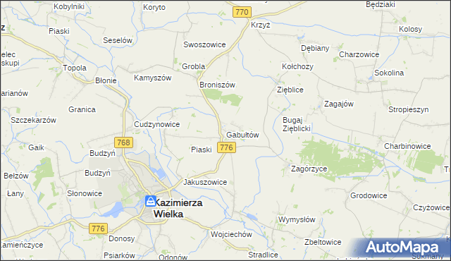 mapa Gabułtów, Gabułtów na mapie Targeo