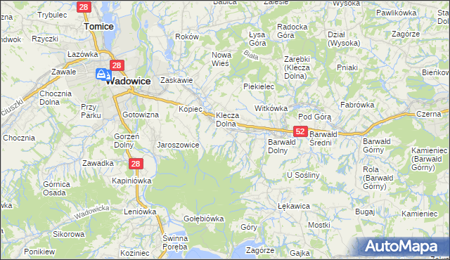 mapa Klecza Górna, Klecza Górna na mapie Targeo