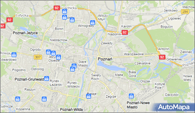 mapa Poznania, Poznań na mapie Targeo