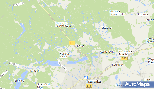 mapa Sarcz, Sarcz na mapie Targeo