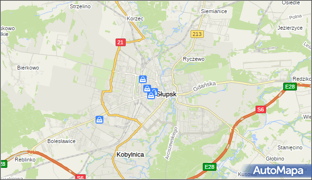 mapa Słupska, Słupsk na mapie Targeo