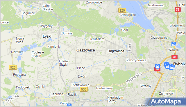 mapa Szczerbice, Szczerbice na mapie Targeo