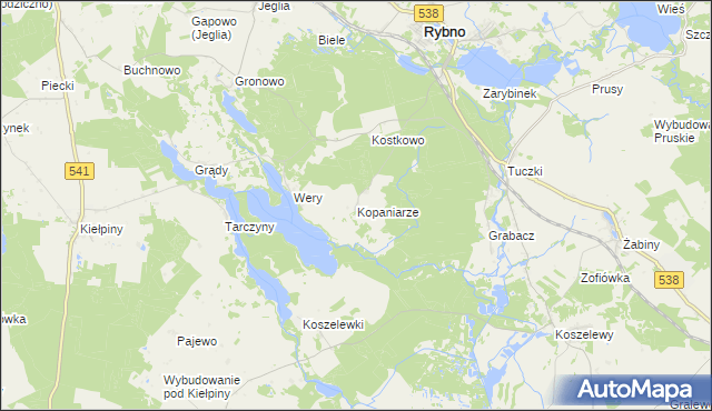 mapa Kopaniarze, Kopaniarze na mapie Targeo