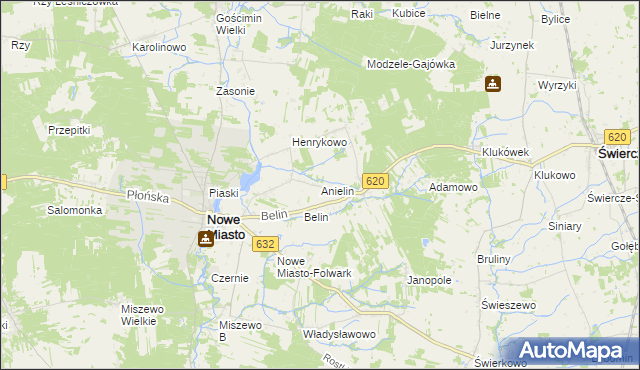 mapa Anielin gmina Nowe Miasto, Anielin gmina Nowe Miasto na mapie Targeo