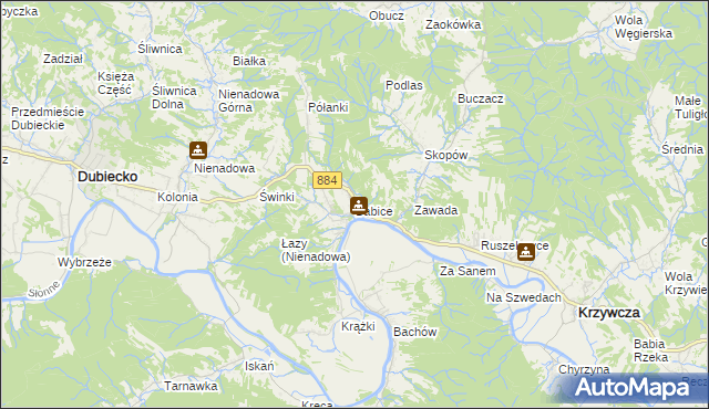 mapa Babice gmina Krzywcza, Babice gmina Krzywcza na mapie Targeo