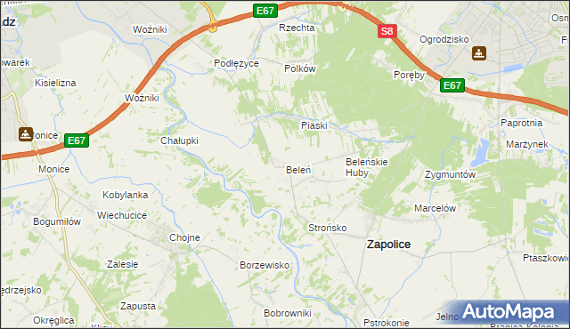 mapa Beleń, Beleń na mapie Targeo